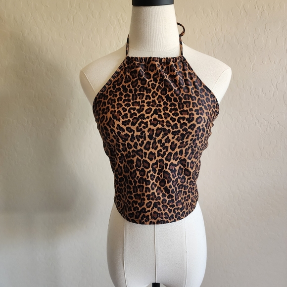 Kortni Jeane Other - Kortni‎ Jeane Cheetah Halter Swim Top Medium